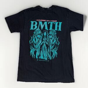 Bring Me The Horizon BMTH Band T-Shirt Black Medium 19x26 Metalcore Graphic Tee